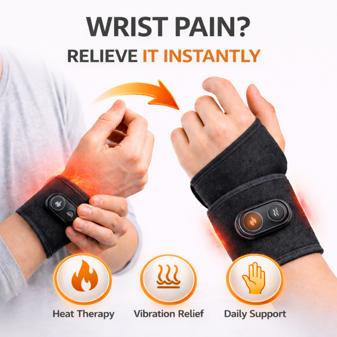 Wrist Pain Relief Wrap – Heat & Vibration Therapy for Fast Relief